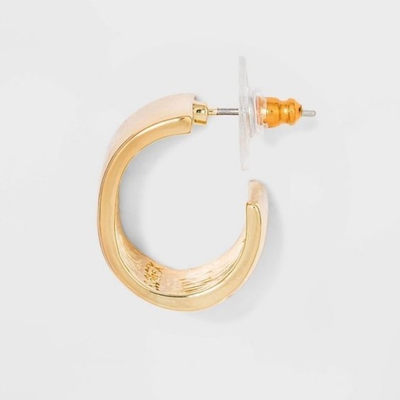 Sugarfix by Baublebar Crystal Hoop Earring Set Gold Tone‎ Wide 2 Pairs - Picture 2 of 5
